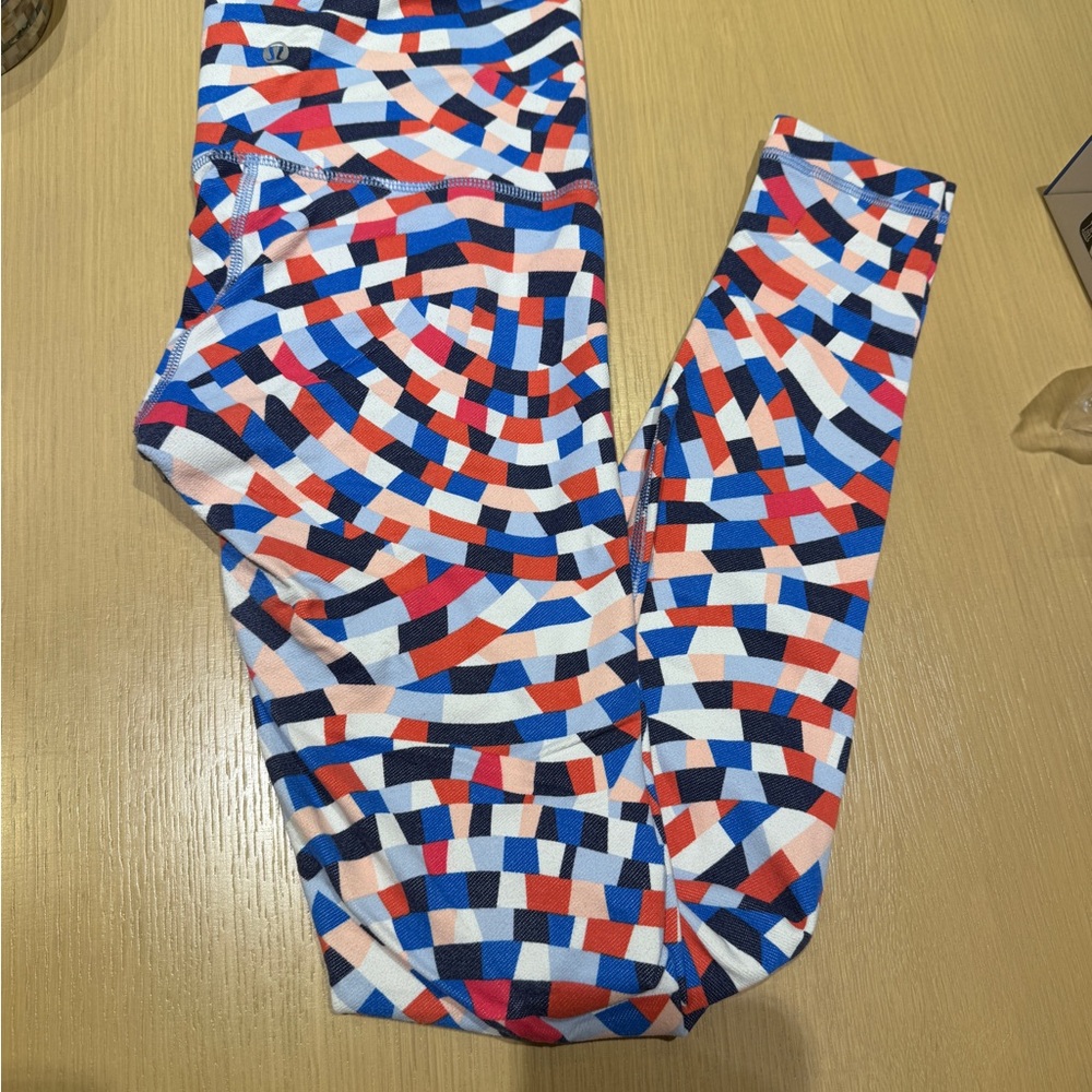 lululemon athletica Red and Blue Geometric Leggings